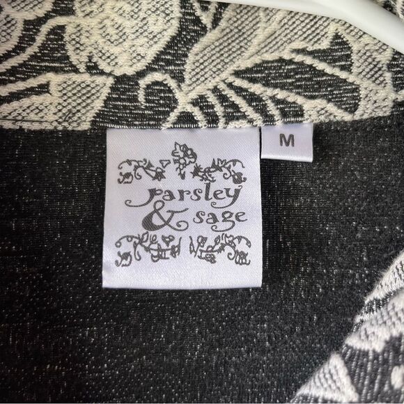 Parsley & Sage Black and White Buttoned Jacket Women Size Medium - Picture 4 of 8